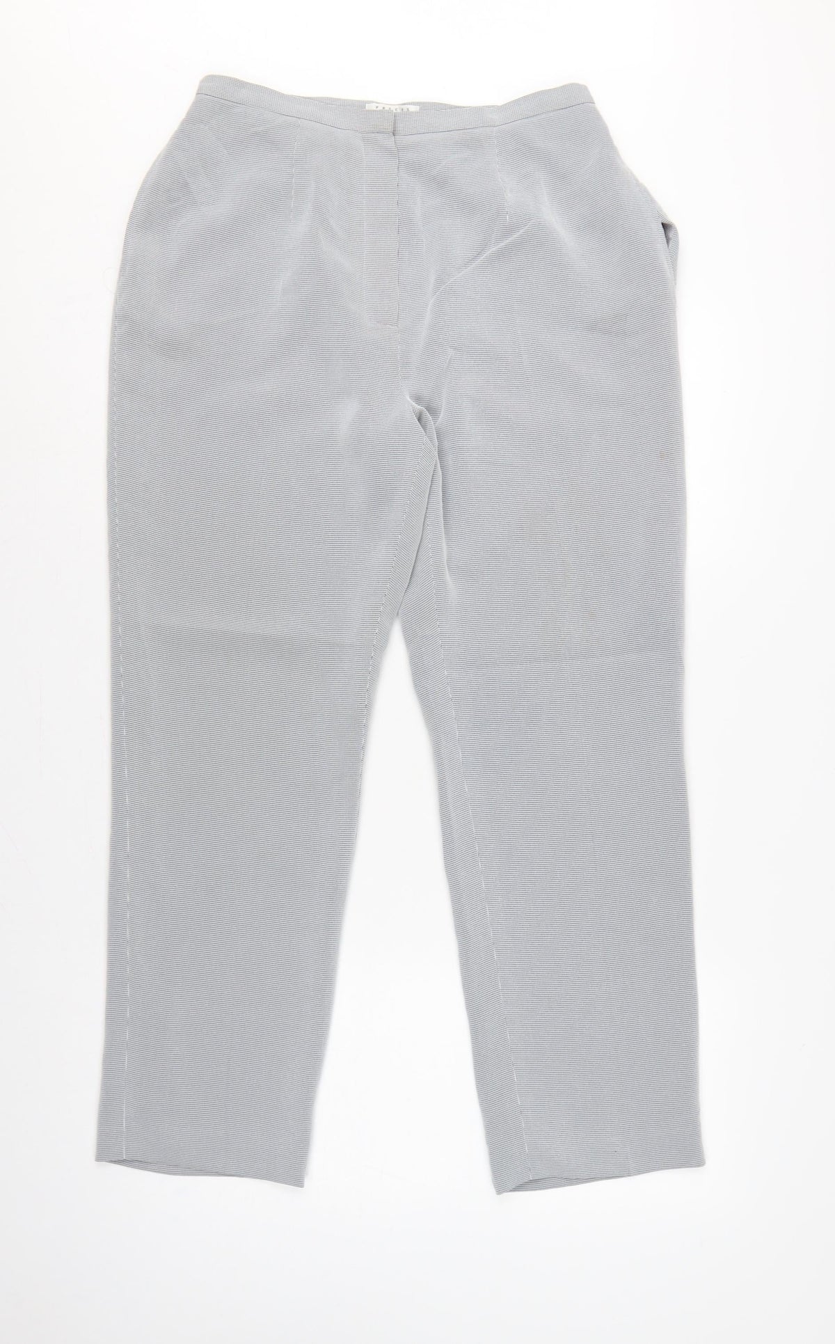 Precis Petite Women Grey Check Tailored Dress Trousers UK 14