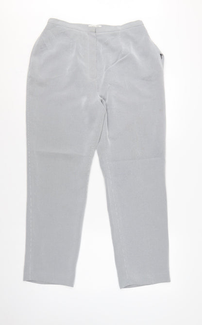 Precis Petite Women Grey Check Tailored Dress Trousers UK 14