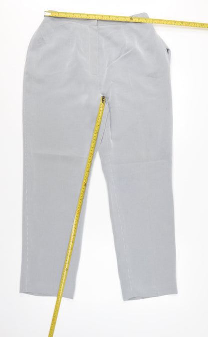 Precis Petite Women Grey Check Tailored Dress Trousers UK 14