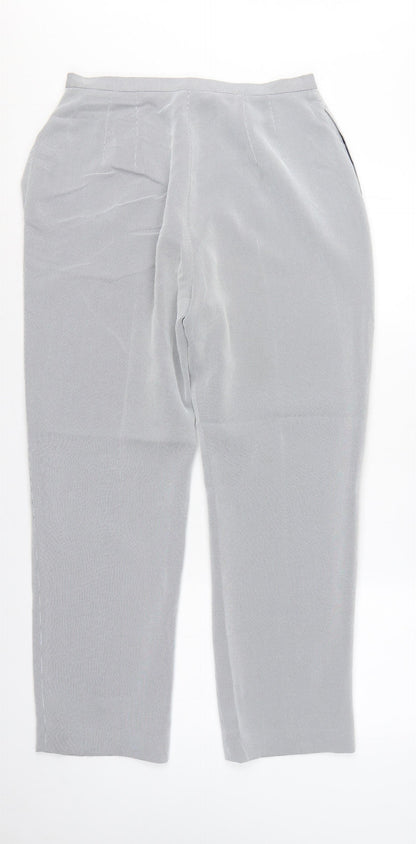Precis Petite Women Grey Check Tailored Dress Trousers UK 14