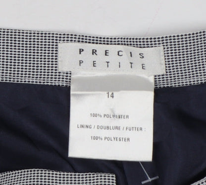 Precis Petite Women Grey Check Tailored Dress Trousers UK 14