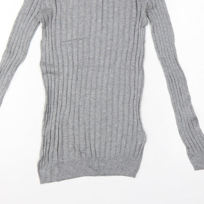 Gap Women’s Grey XS Ribbed Knit Slim Fit Long Sleeve Jumper