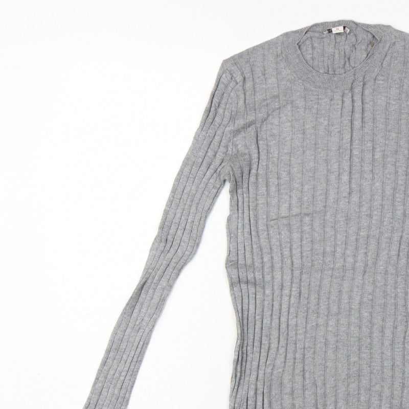 Gap Women’s Grey XS Ribbed Knit Slim Fit Long Sleeve Jumper