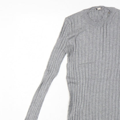 Gap Women’s Grey XS Ribbed Knit Slim Fit Long Sleeve Jumper