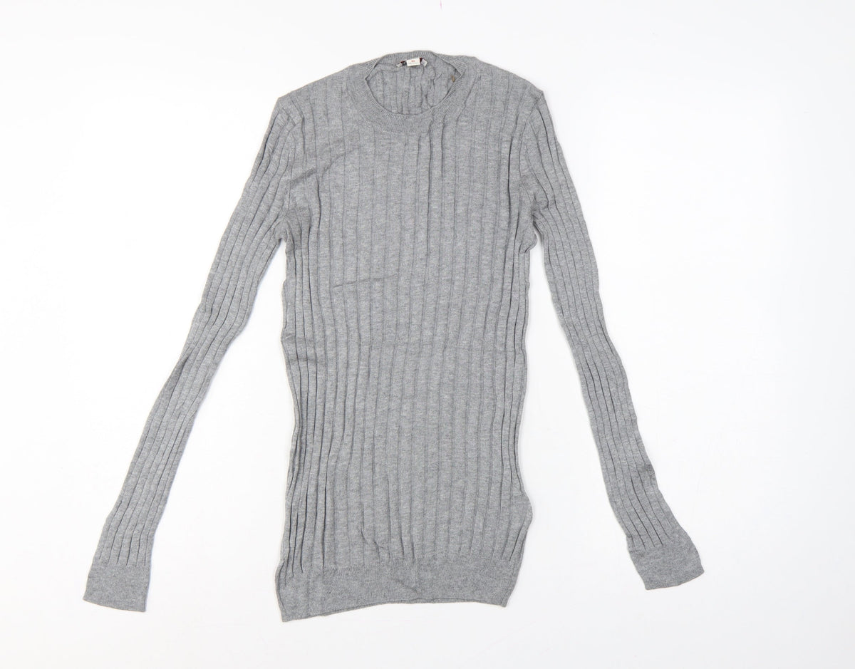 Gap Women’s Grey XS Ribbed Knit Slim Fit Long Sleeve Jumper