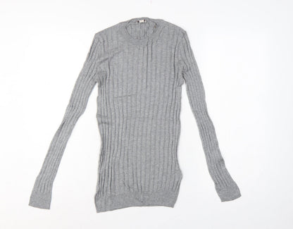 Gap Women’s Grey XS Ribbed Knit Slim Fit Long Sleeve Jumper