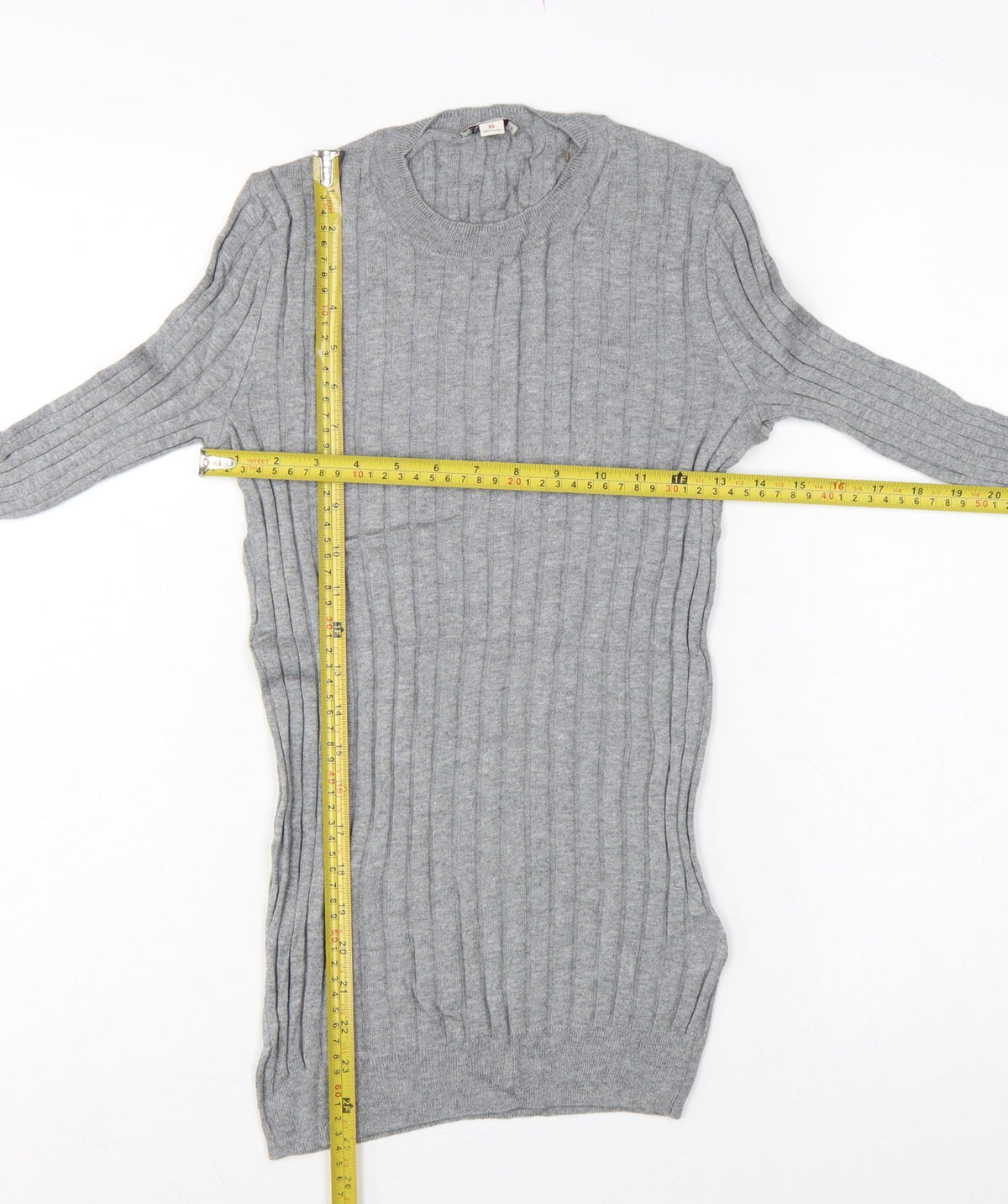Gap Women’s Grey XS Ribbed Knit Slim Fit Long Sleeve Jumper