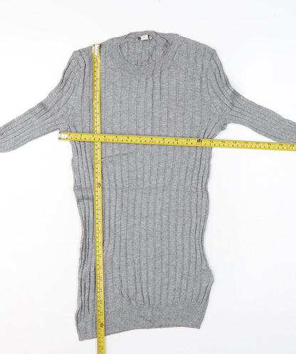 Gap Women’s Grey XS Ribbed Knit Slim Fit Long Sleeve Jumper