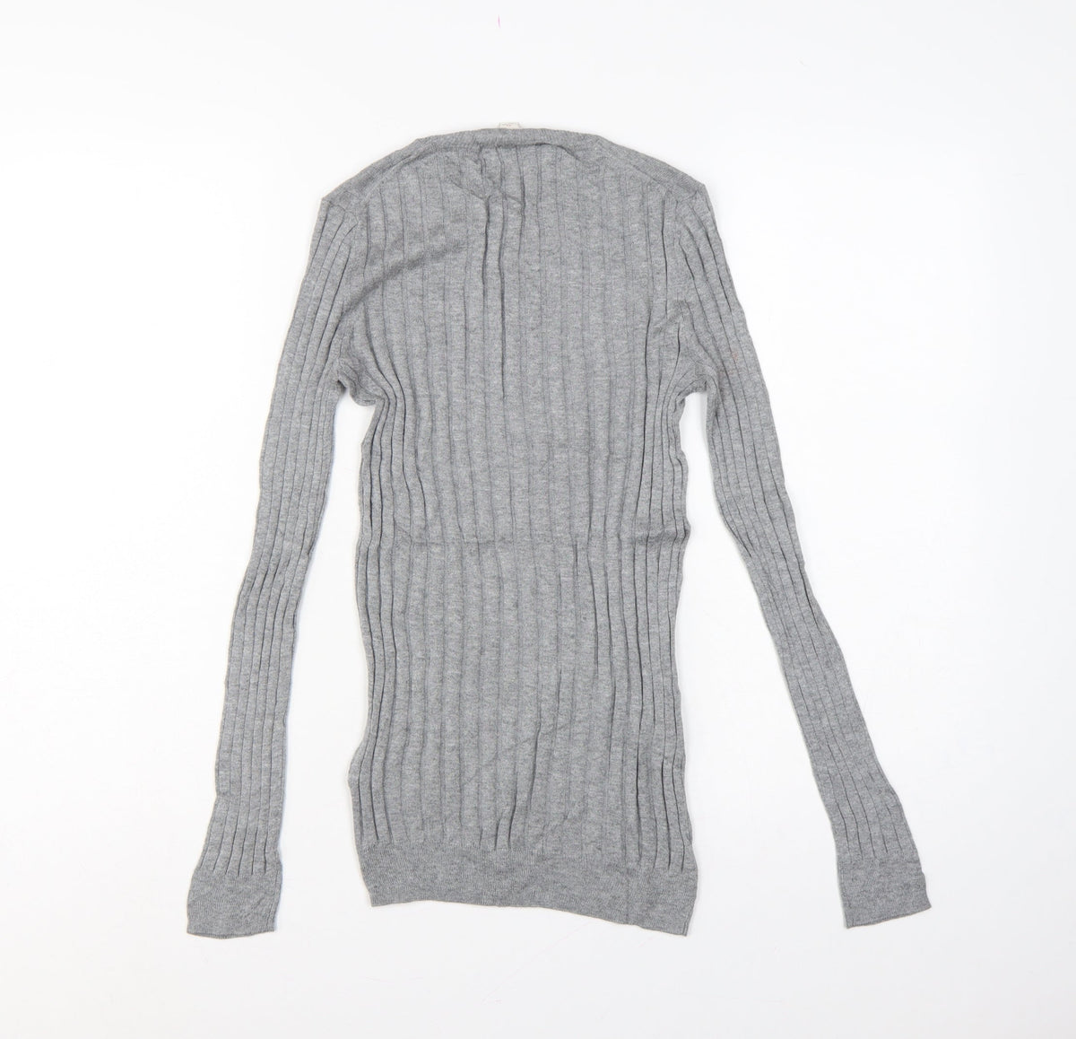 Gap Women’s Grey XS Ribbed Knit Slim Fit Long Sleeve Jumper
