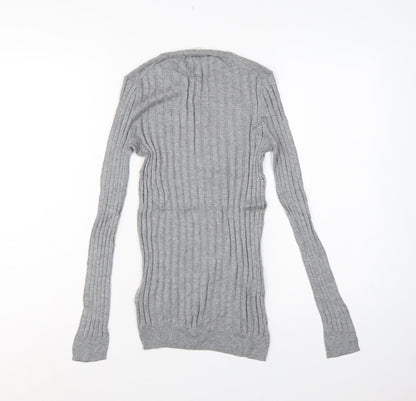 Gap Women’s Grey XS Ribbed Knit Slim Fit Long Sleeve Jumper