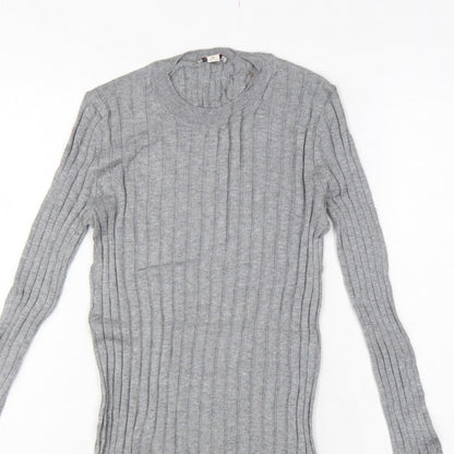 Gap Women’s Grey XS Ribbed Knit Slim Fit Long Sleeve Jumper