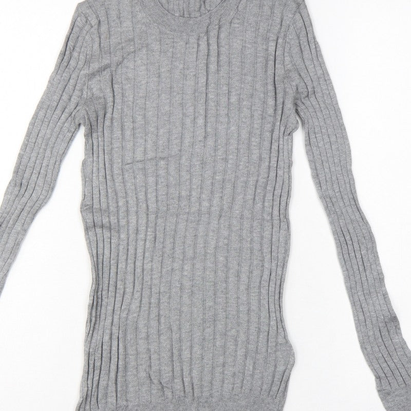Gap Women’s Grey XS Ribbed Knit Slim Fit Long Sleeve Jumper