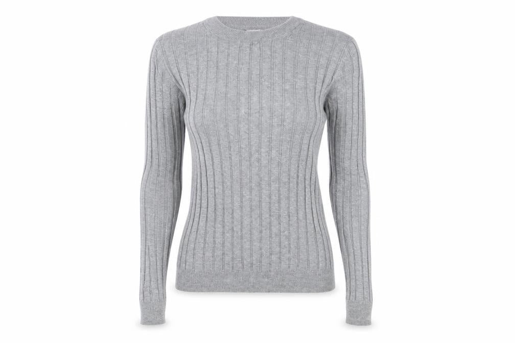 Gap Women’s Grey XS Ribbed Knit Slim Fit Long Sleeve Jumper
