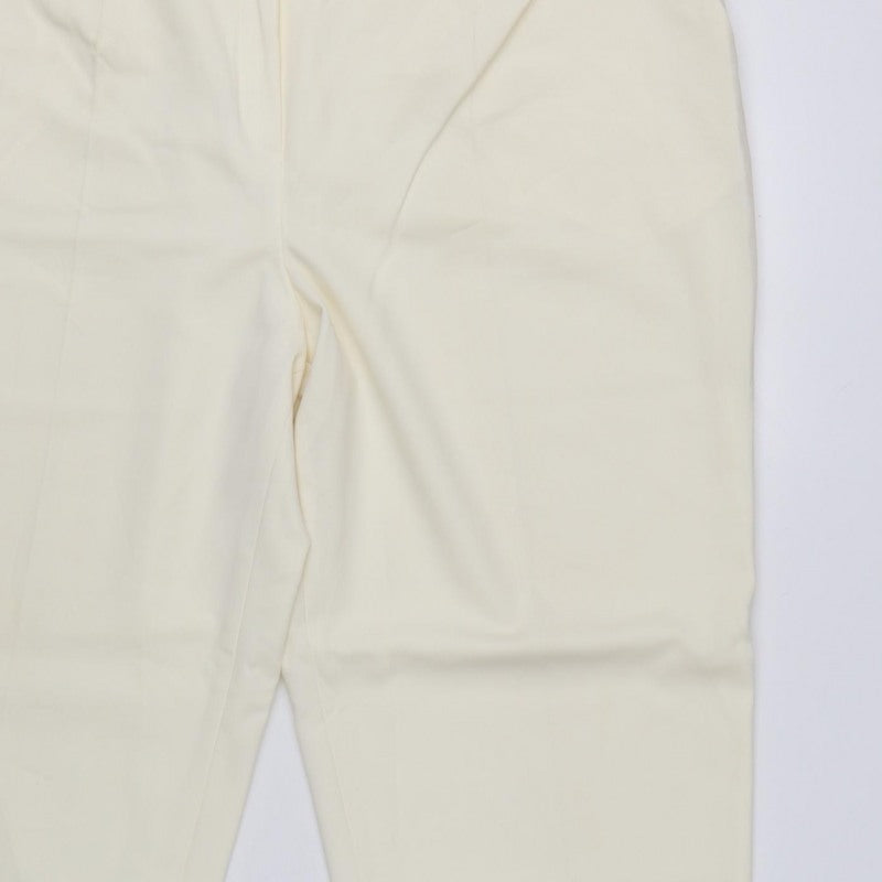 Basler Women Ivory UK 22 Tapered Dress Trousers Smart Workwear