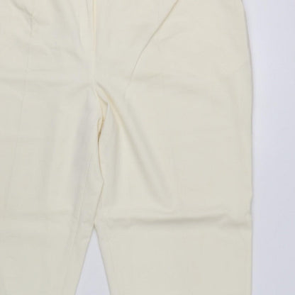 Basler Women Ivory UK 22 Tapered Dress Trousers Smart Workwear