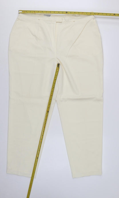 Basler Women Ivory UK 22 Tapered Dress Trousers Smart Workwear