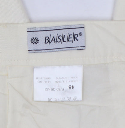 Basler Women Ivory UK 22 Tapered Dress Trousers Smart Workwear