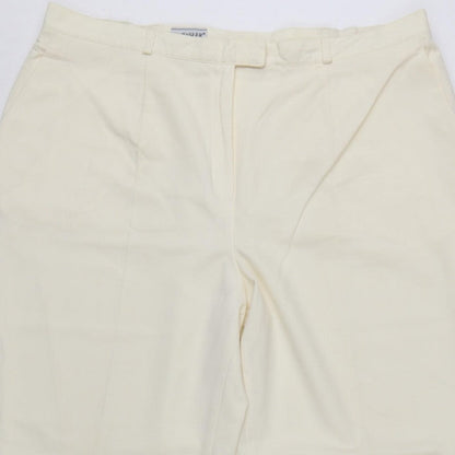Basler Women Ivory UK 22 Tapered Dress Trousers Smart Workwear