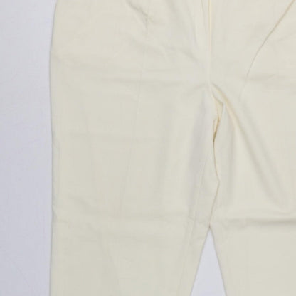 Basler Women Ivory UK 22 Tapered Dress Trousers Smart Workwear