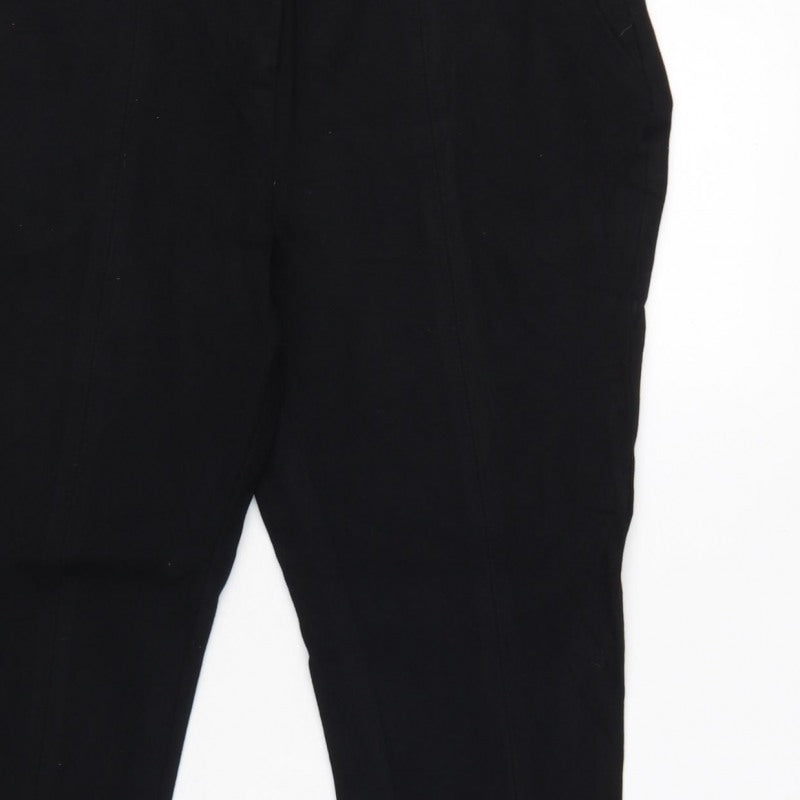 M&S Autograph Women Black UK 14 Slim Tapered Dress Trousers Zip