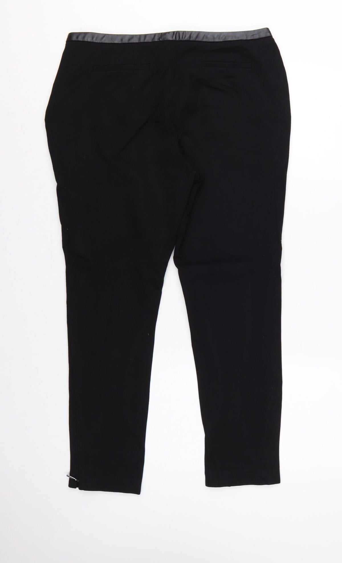 M&S Autograph Women Black UK 14 Slim Tapered Dress Trousers Zip