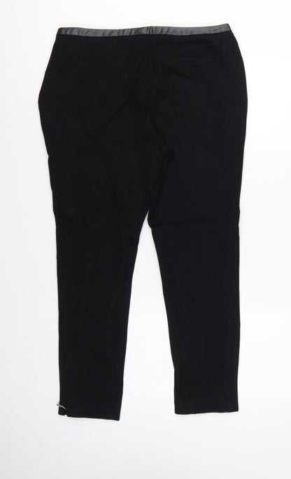 M&S Autograph Women Black UK 14 Slim Tapered Dress Trousers Zip