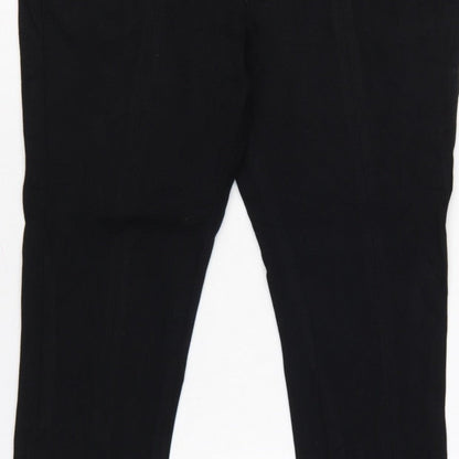 M&S Autograph Women Black UK 14 Slim Tapered Dress Trousers Zip