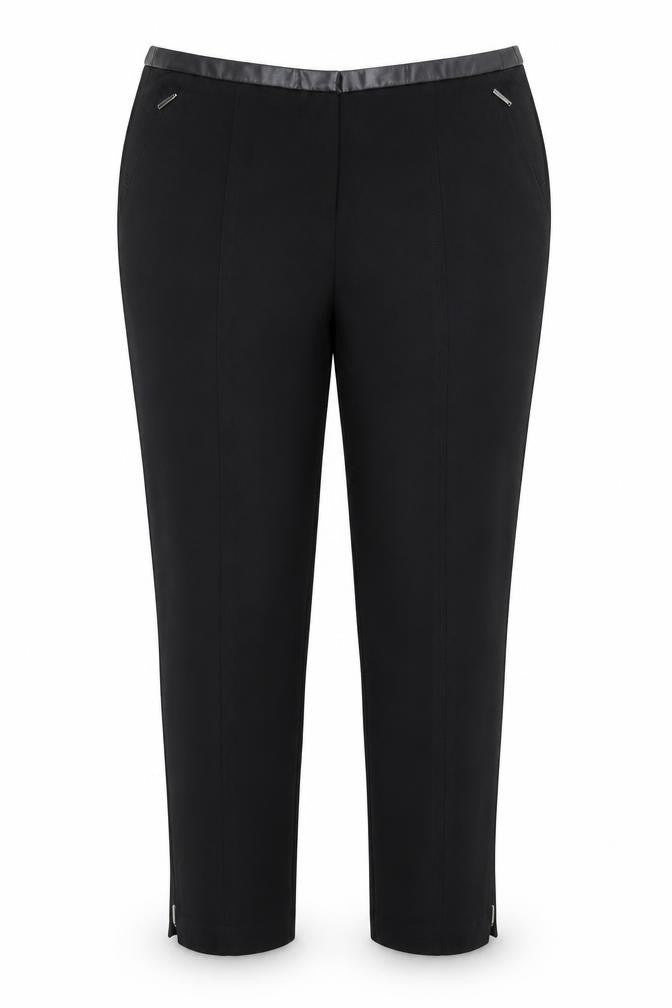 M&S Autograph Women Black UK 14 Slim Tapered Dress Trousers Zip