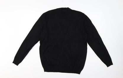 Zara Men’s Black Size S Crew Neck Knit Pullover Jumper