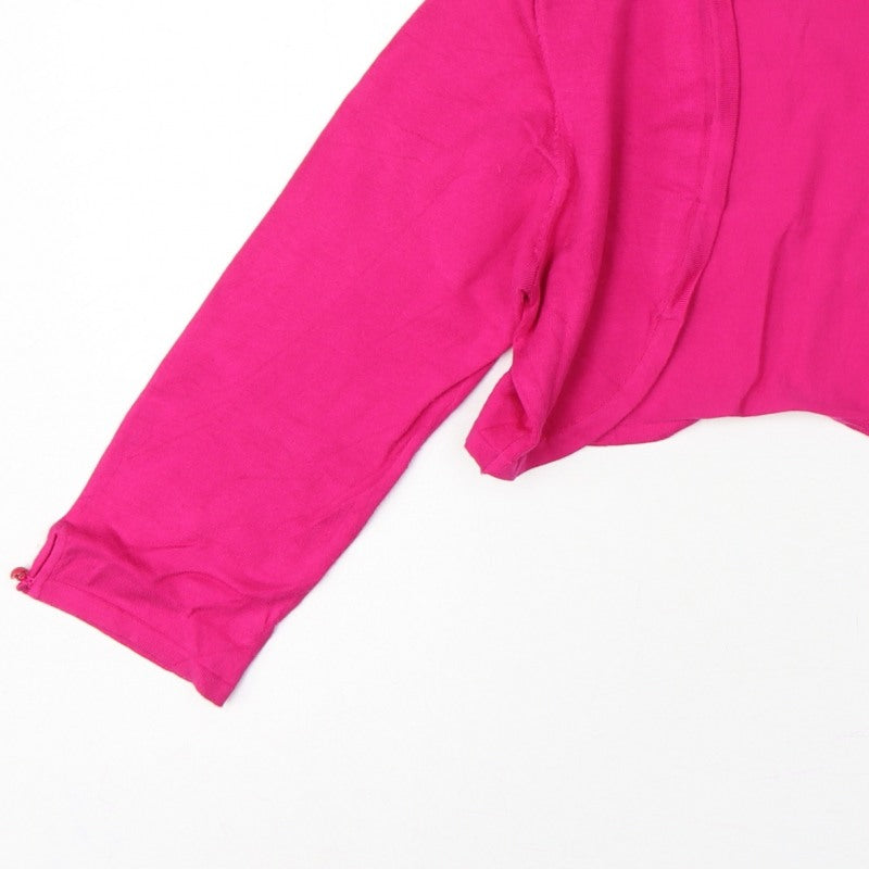 Monsoon Women Pink UK 16 Cropped Open Front Long Sleeve Knit Bolero