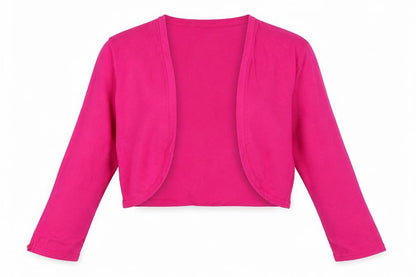 Monsoon Women Pink UK 16 Cropped Open Front Long Sleeve Knit Bolero