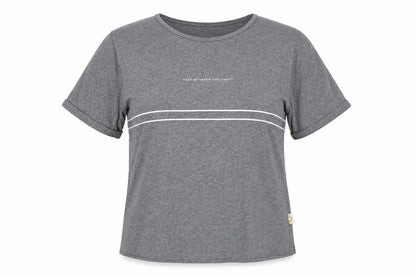 Juno Jack's Women Grey Size 18 Slogan Zip Detail Jersey T-Shirt