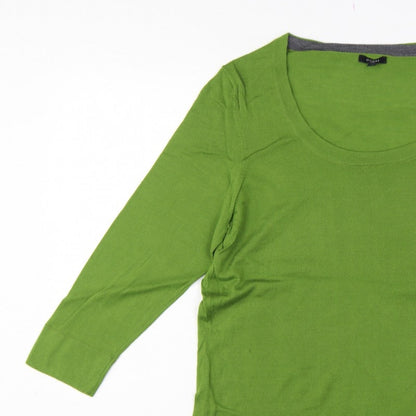 Hobbs Women Green Wool Scoop Neck Raglan Sleeve Jumper Size 18