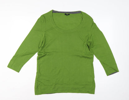 Hobbs Women Green Wool Scoop Neck Raglan Sleeve Jumper Size 18