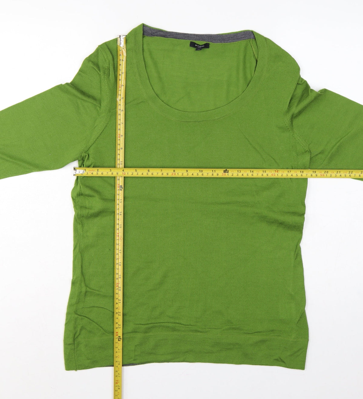 Hobbs Women Green Wool Scoop Neck Raglan Sleeve Jumper Size 18