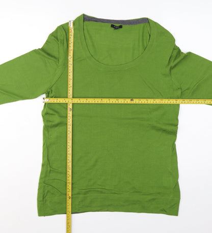 Hobbs Women Green Wool Scoop Neck Raglan Sleeve Jumper Size 18