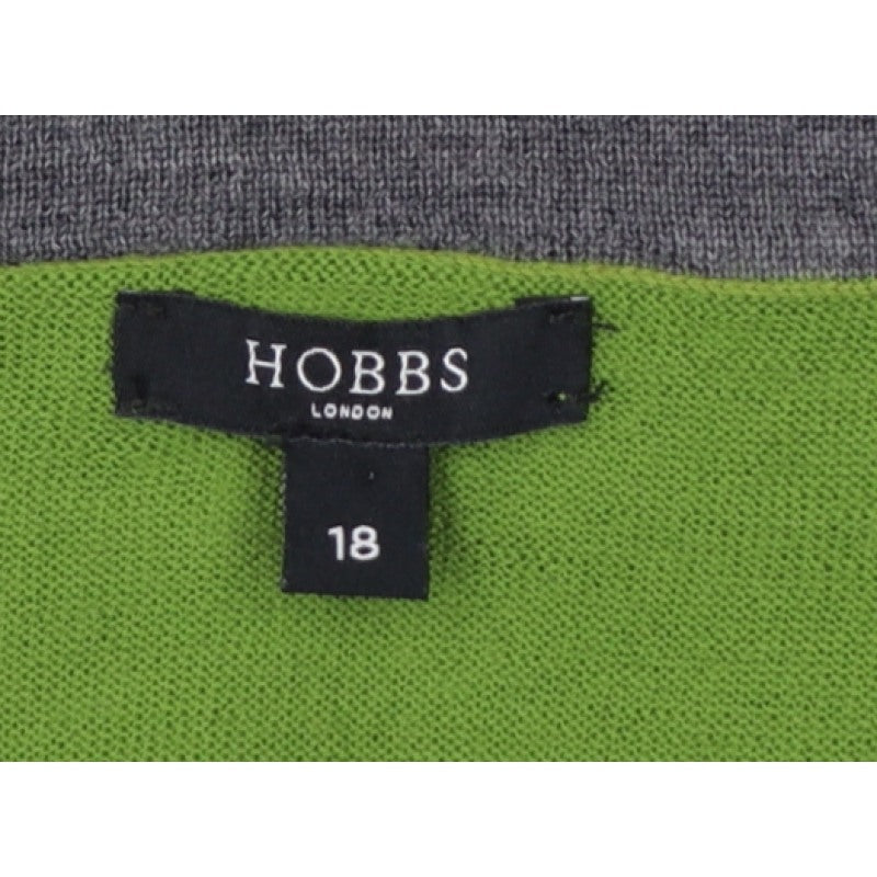 Hobbs Women Green Wool Scoop Neck Raglan Sleeve Jumper Size 18