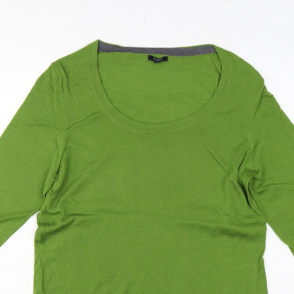 Hobbs Women Green Wool Scoop Neck Raglan Sleeve Jumper Size 18