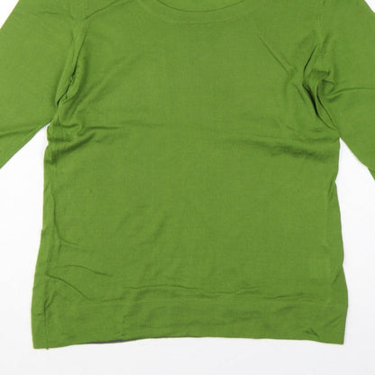 Hobbs Women Green Wool Scoop Neck Raglan Sleeve Jumper Size 18