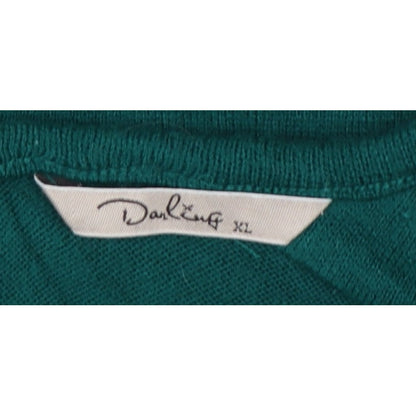 Darling Women Green XL Beaded Shoulder Knit Pullover Jumper