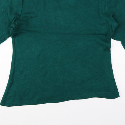 Darling Women Green XL Beaded Shoulder Knit Pullover Jumper