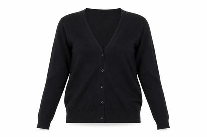 UNIQLO Women Black XS Cotton V-Neck Button Knit Cardigan