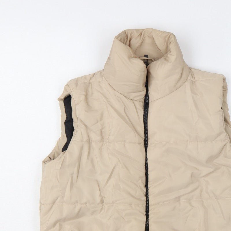 I Saw It First Women Beige UK 12 Puffer Quilted Zip Gilet Waistcoat