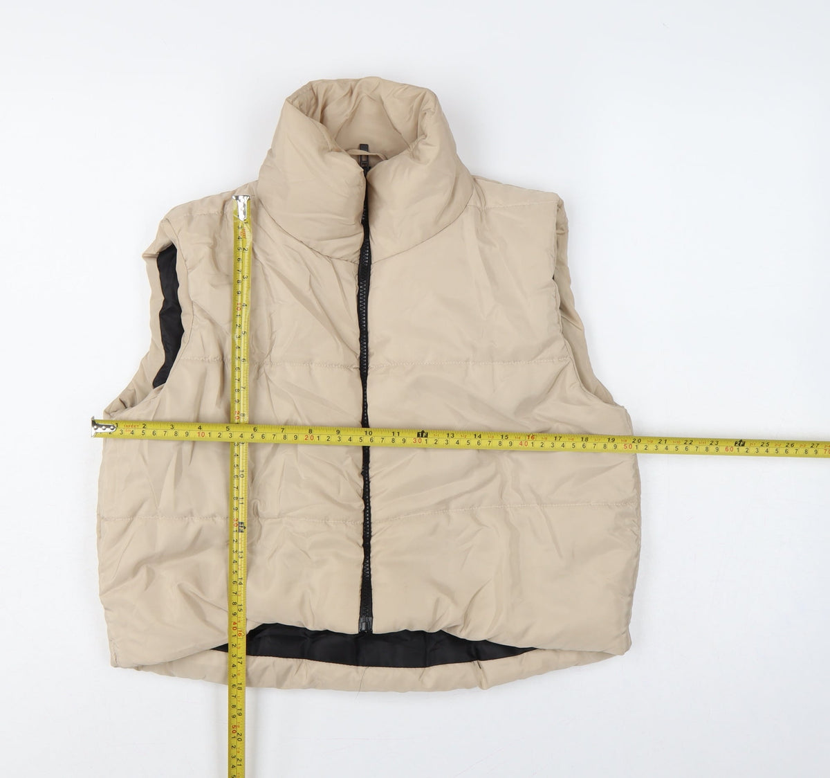 I Saw It First Women Beige UK 12 Puffer Quilted Zip Gilet Waistcoat