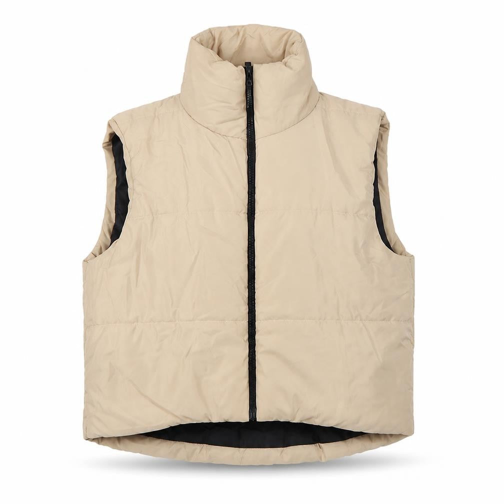 I Saw It First Women Beige UK 12 Puffer Quilted Zip Gilet Waistcoat