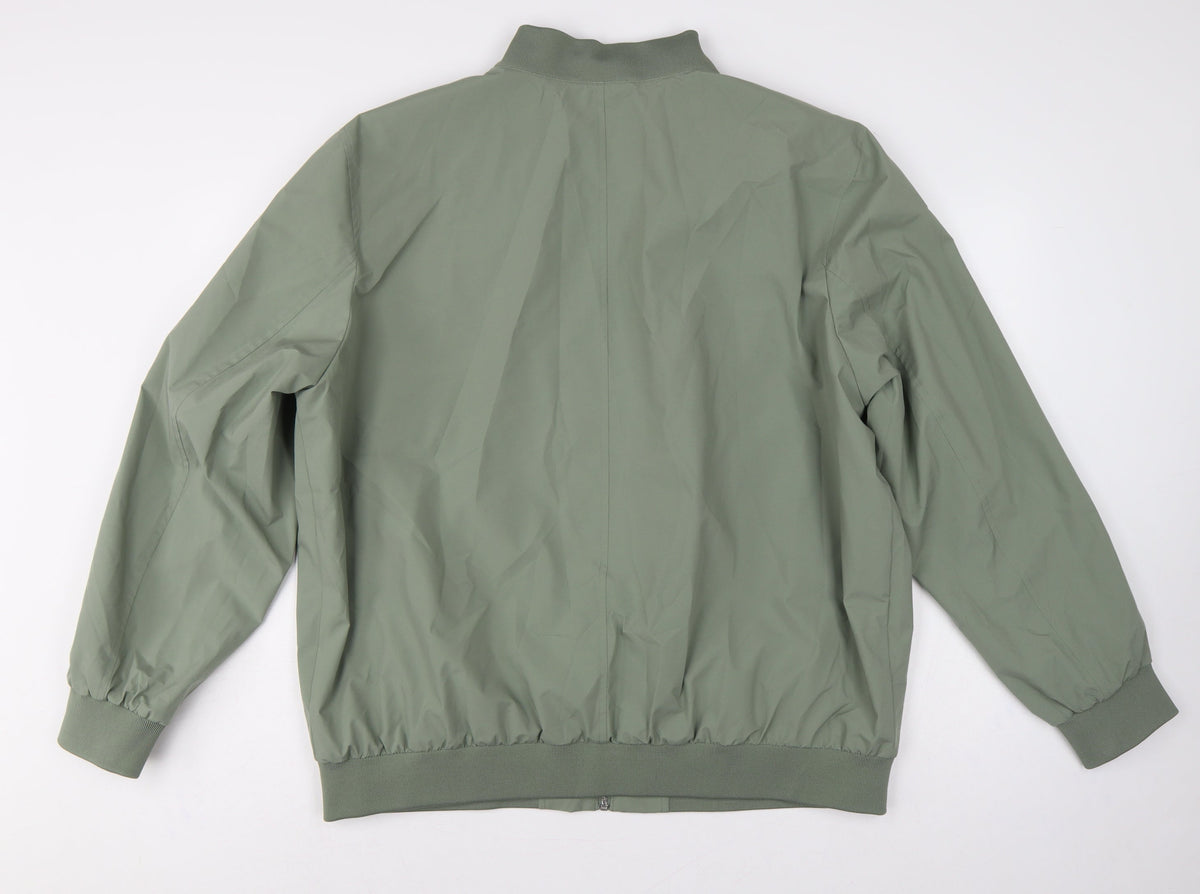 Marks and Spencer Men's Green XL Bomber Jacket Full Zip Lined