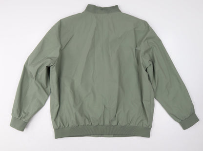 Marks and Spencer Men's Green XL Bomber Jacket Full Zip Lined