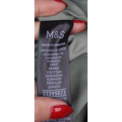 Marks and Spencer Men's Green XL Bomber Jacket Full Zip Lined