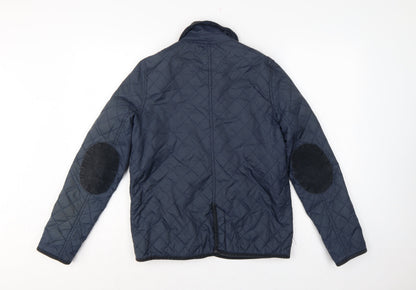Topshop Women’s Blue UK 10 Quilted Jacket Corduroy Collar