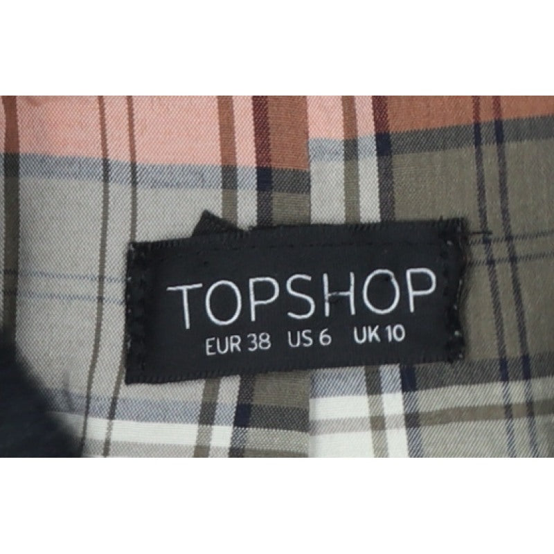 Topshop Women’s Blue UK 10 Quilted Jacket Corduroy Collar